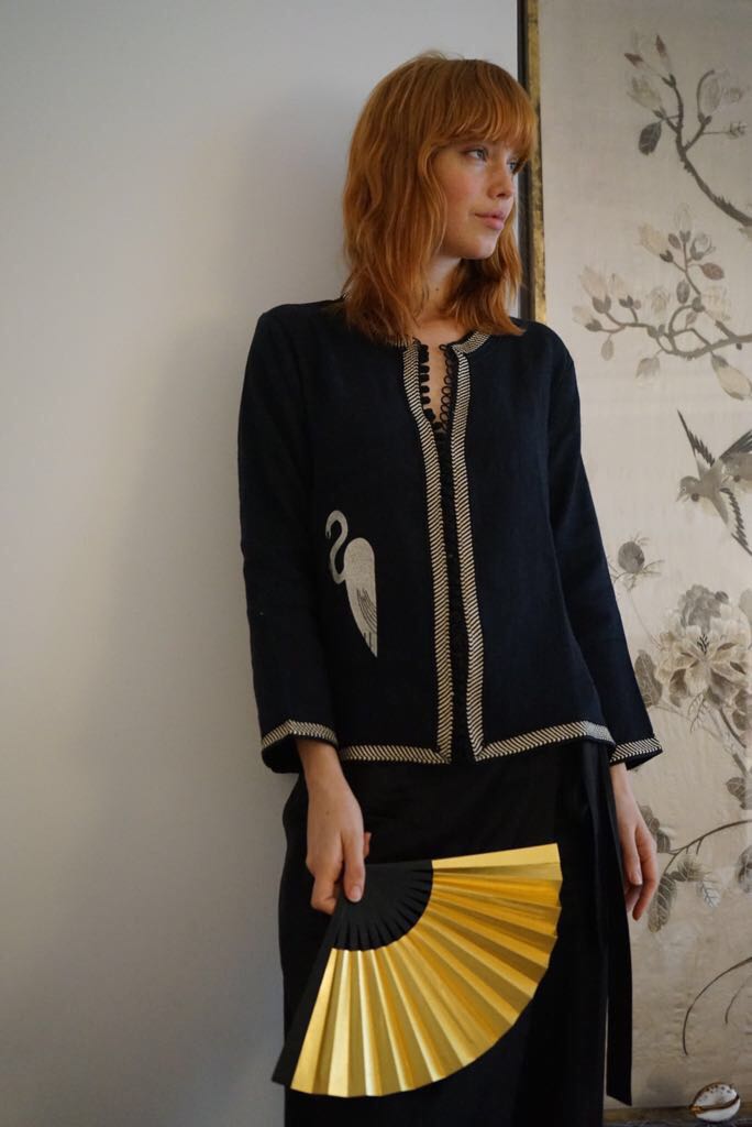 Embroidered Short Heron Tunic