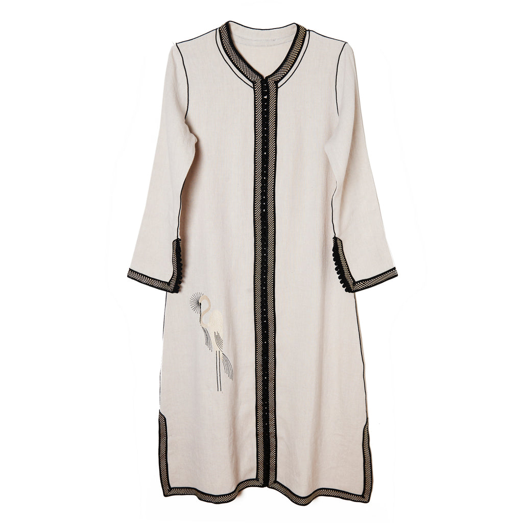 Embroidered Long Heron Tunic