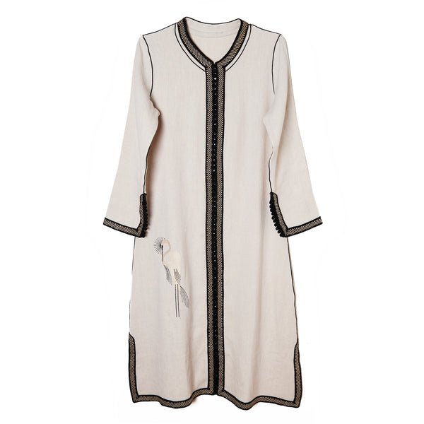 Embroidered Long Heron Tunic