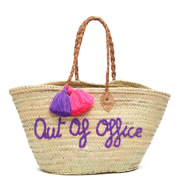 Out of Office Embroidered Basket