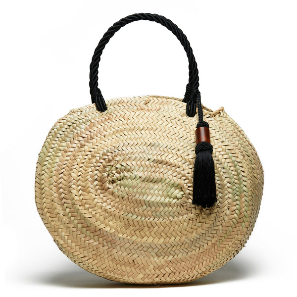 Woven Palm Tassel Tote