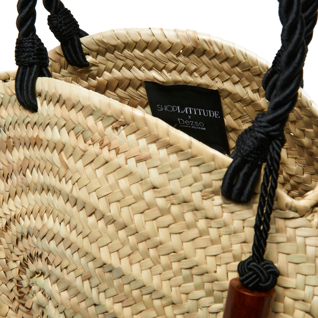 Woven Palm Tassel Tote