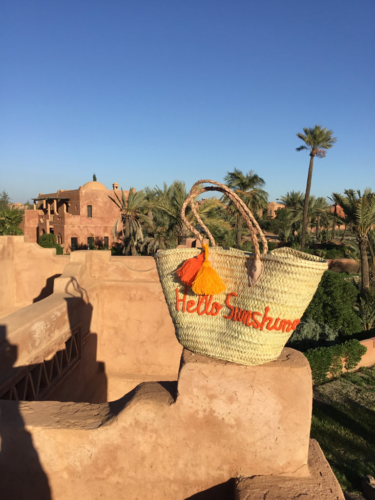 Hello Sunshine Embroidered Basket